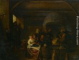 The Interior of a Tavern with Peasants Cavorting and Drinking by Jan Miense Molenaer